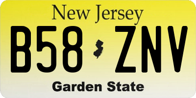 NJ license plate B58ZNV