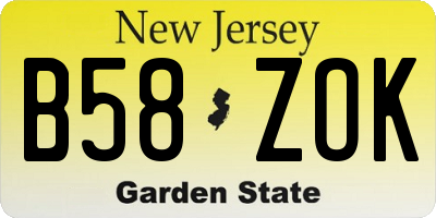 NJ license plate B58ZOK
