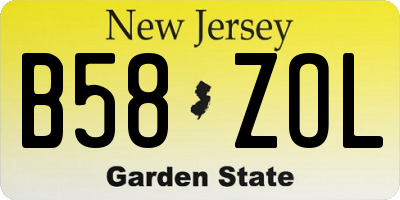 NJ license plate B58ZOL