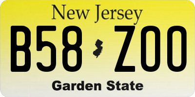 NJ license plate B58ZOO