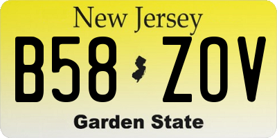 NJ license plate B58ZOV