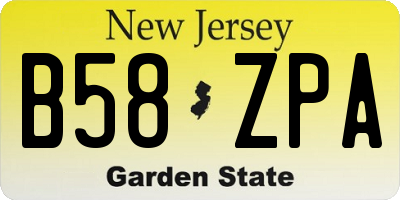 NJ license plate B58ZPA