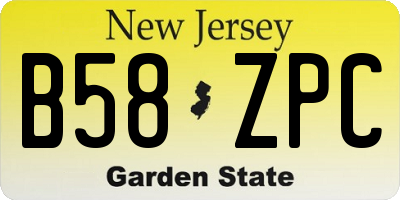 NJ license plate B58ZPC