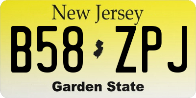 NJ license plate B58ZPJ