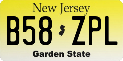 NJ license plate B58ZPL