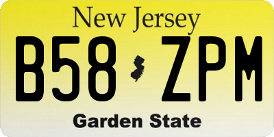 NJ license plate B58ZPM