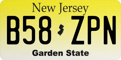 NJ license plate B58ZPN