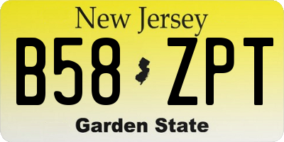 NJ license plate B58ZPT