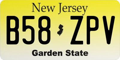 NJ license plate B58ZPV