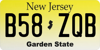 NJ license plate B58ZQB