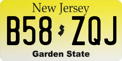 NJ license plate B58ZQJ