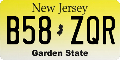 NJ license plate B58ZQR