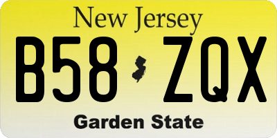 NJ license plate B58ZQX