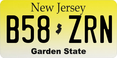 NJ license plate B58ZRN