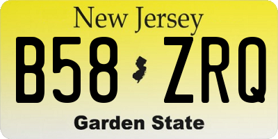 NJ license plate B58ZRQ