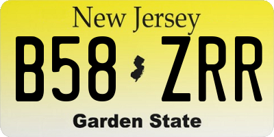 NJ license plate B58ZRR