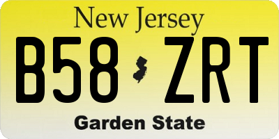 NJ license plate B58ZRT