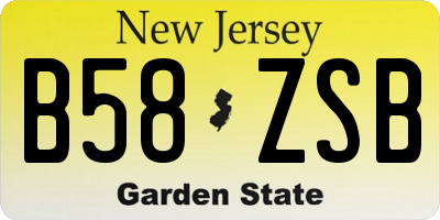 NJ license plate B58ZSB