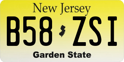 NJ license plate B58ZSI