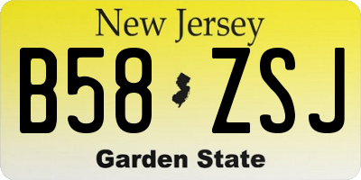 NJ license plate B58ZSJ