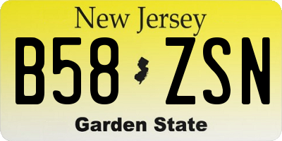 NJ license plate B58ZSN