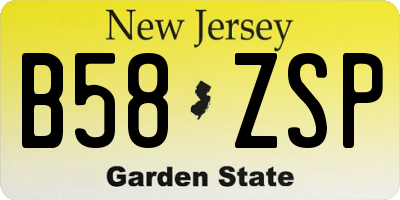 NJ license plate B58ZSP