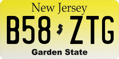 NJ license plate B58ZTG