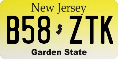 NJ license plate B58ZTK