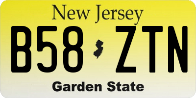 NJ license plate B58ZTN