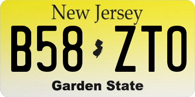 NJ license plate B58ZTO