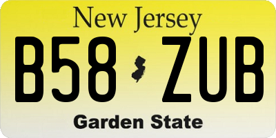 NJ license plate B58ZUB