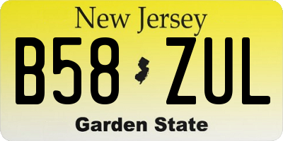 NJ license plate B58ZUL