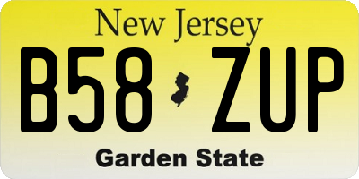 NJ license plate B58ZUP