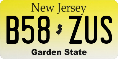 NJ license plate B58ZUS