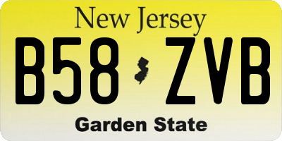 NJ license plate B58ZVB