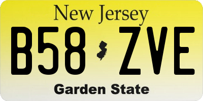 NJ license plate B58ZVE