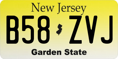 NJ license plate B58ZVJ