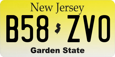 NJ license plate B58ZVO