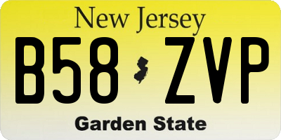 NJ license plate B58ZVP