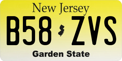 NJ license plate B58ZVS