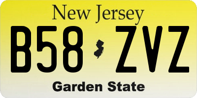 NJ license plate B58ZVZ