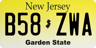NJ license plate B58ZWA