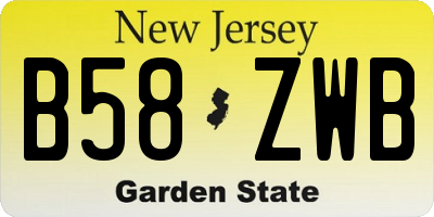 NJ license plate B58ZWB