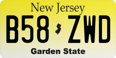 NJ license plate B58ZWD