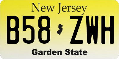 NJ license plate B58ZWH