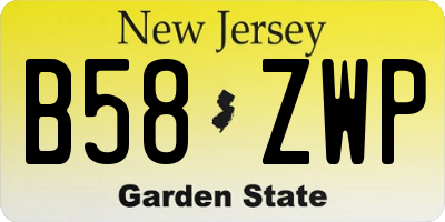 NJ license plate B58ZWP