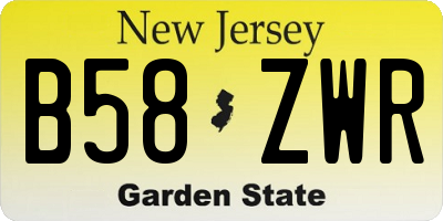 NJ license plate B58ZWR