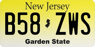 NJ license plate B58ZWS
