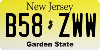 NJ license plate B58ZWW
