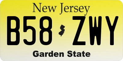 NJ license plate B58ZWY